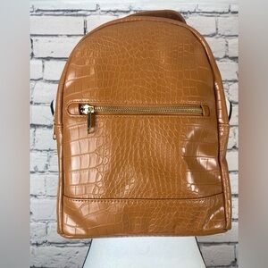 Wild Fable Cognac Croc Mini Dome Backpack Purse NWT